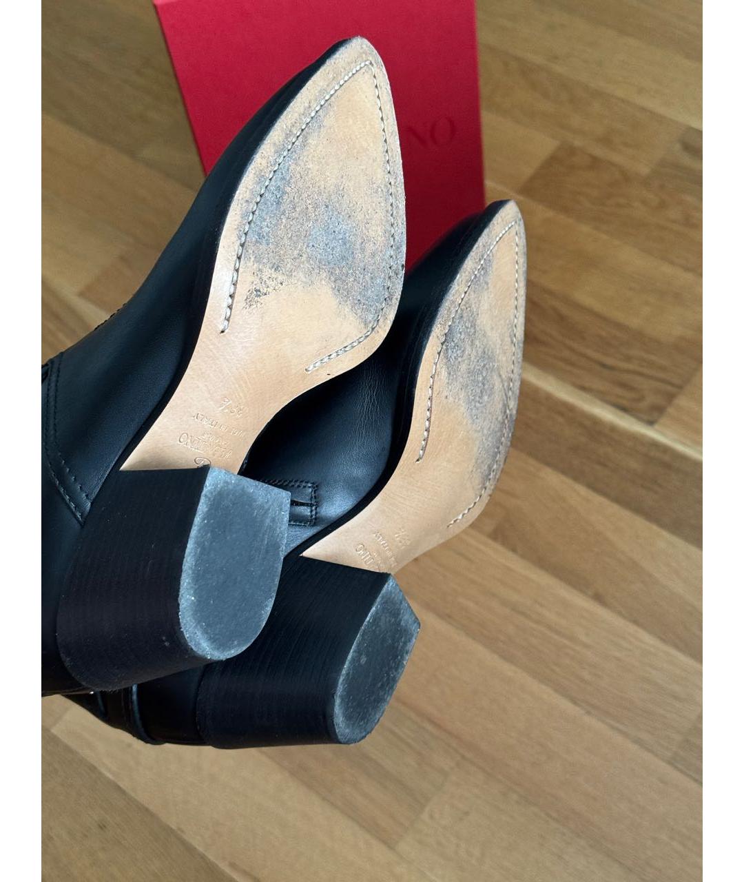VALENTINO Черные кожаные ботильоны, фото 7