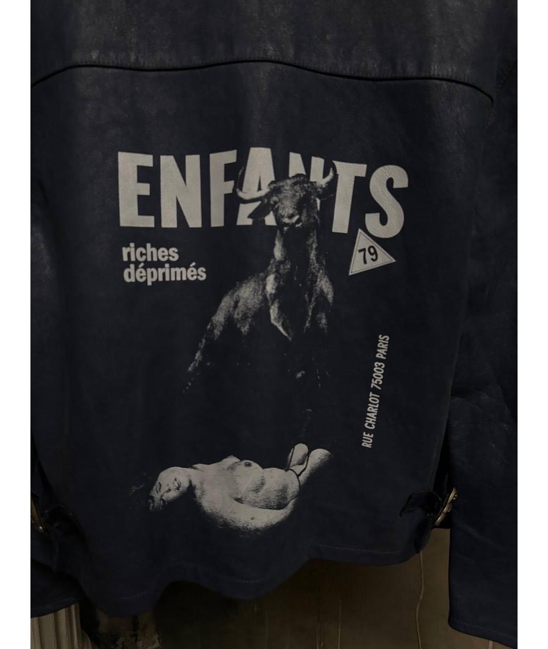 Enfants Riches Déprimés Темно-синяя кожаная куртка, фото 6