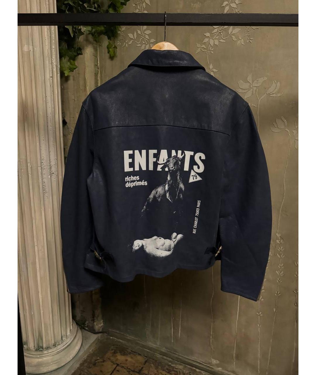 Enfants Riches Déprimés Темно-синяя кожаная куртка, фото 2