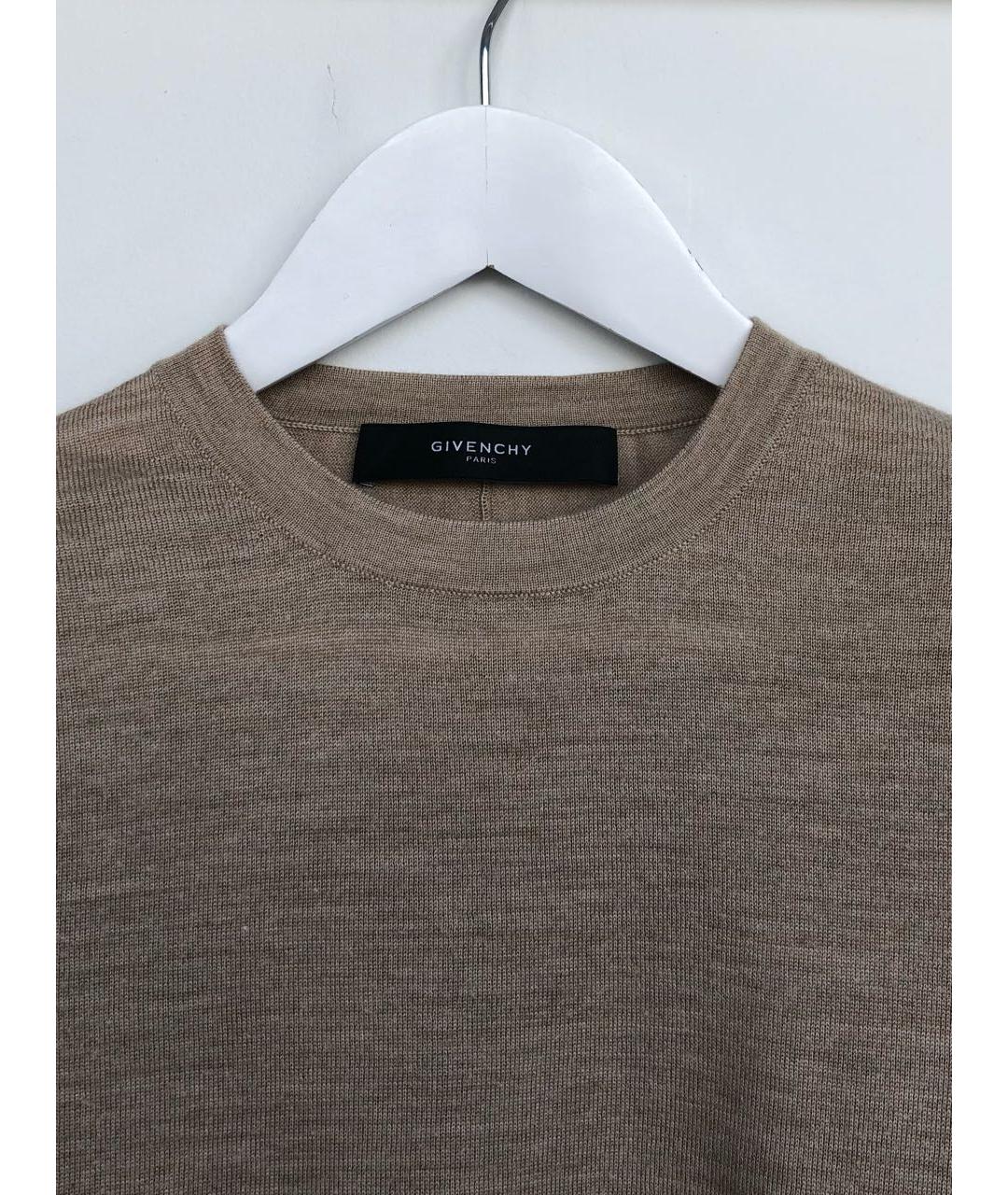 GIVENCHY Бежевый шерстяной джемпер / свитер, фото 3