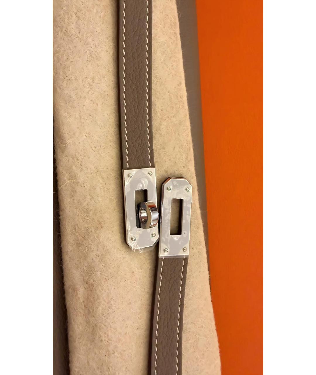 HERMES Бежевая кожаная сумка через плечо, фото 3