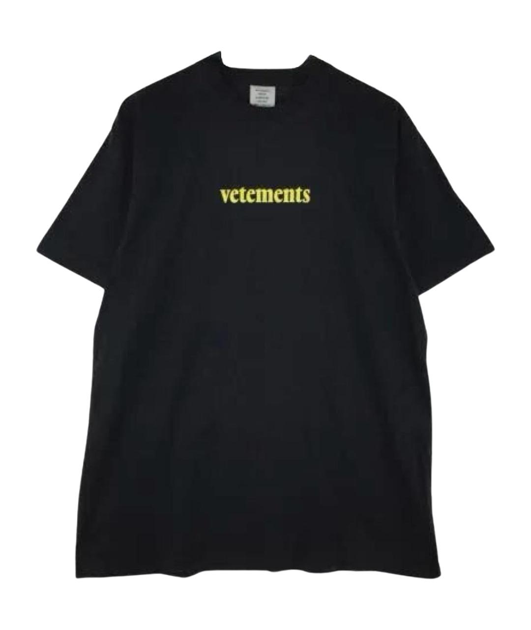 VETEMENTS Черная хлопковая футболка, фото 1