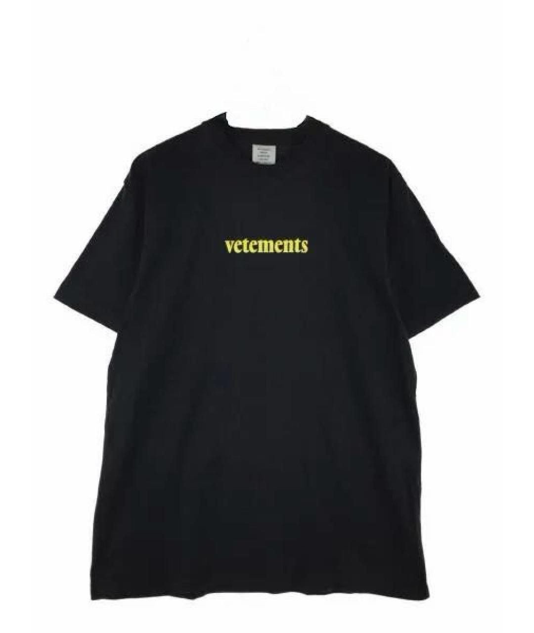 VETEMENTS Черная хлопковая футболка, фото 6