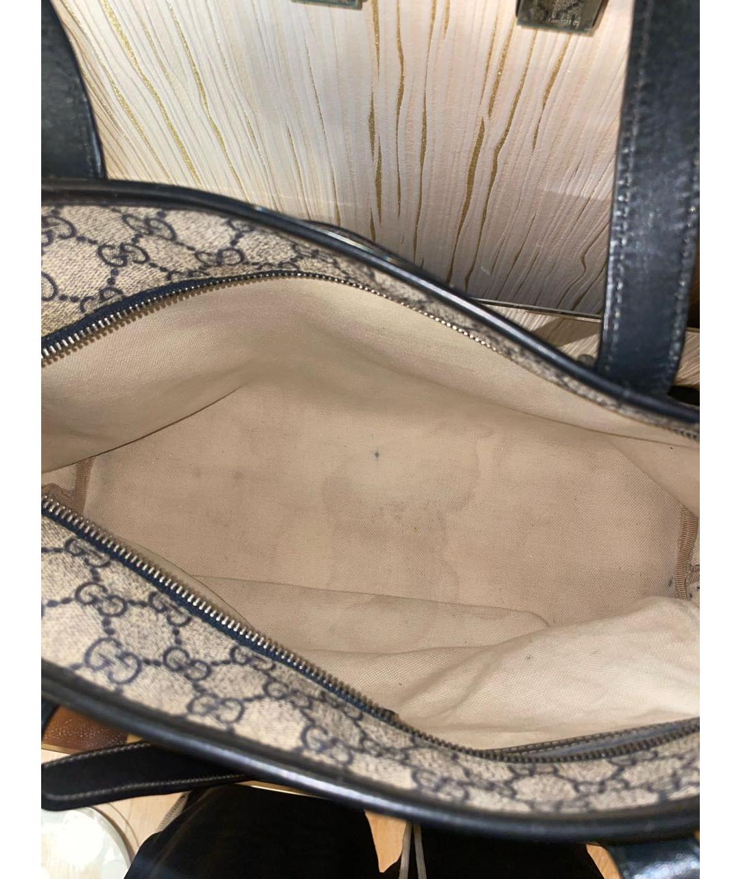 GUCCI Бежевая сумка через плечо из канвы, фото 4
