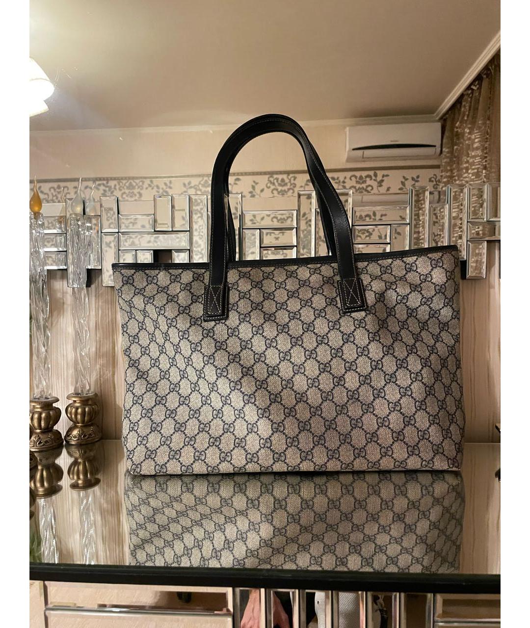 GUCCI Бежевая сумка через плечо из канвы, фото 3