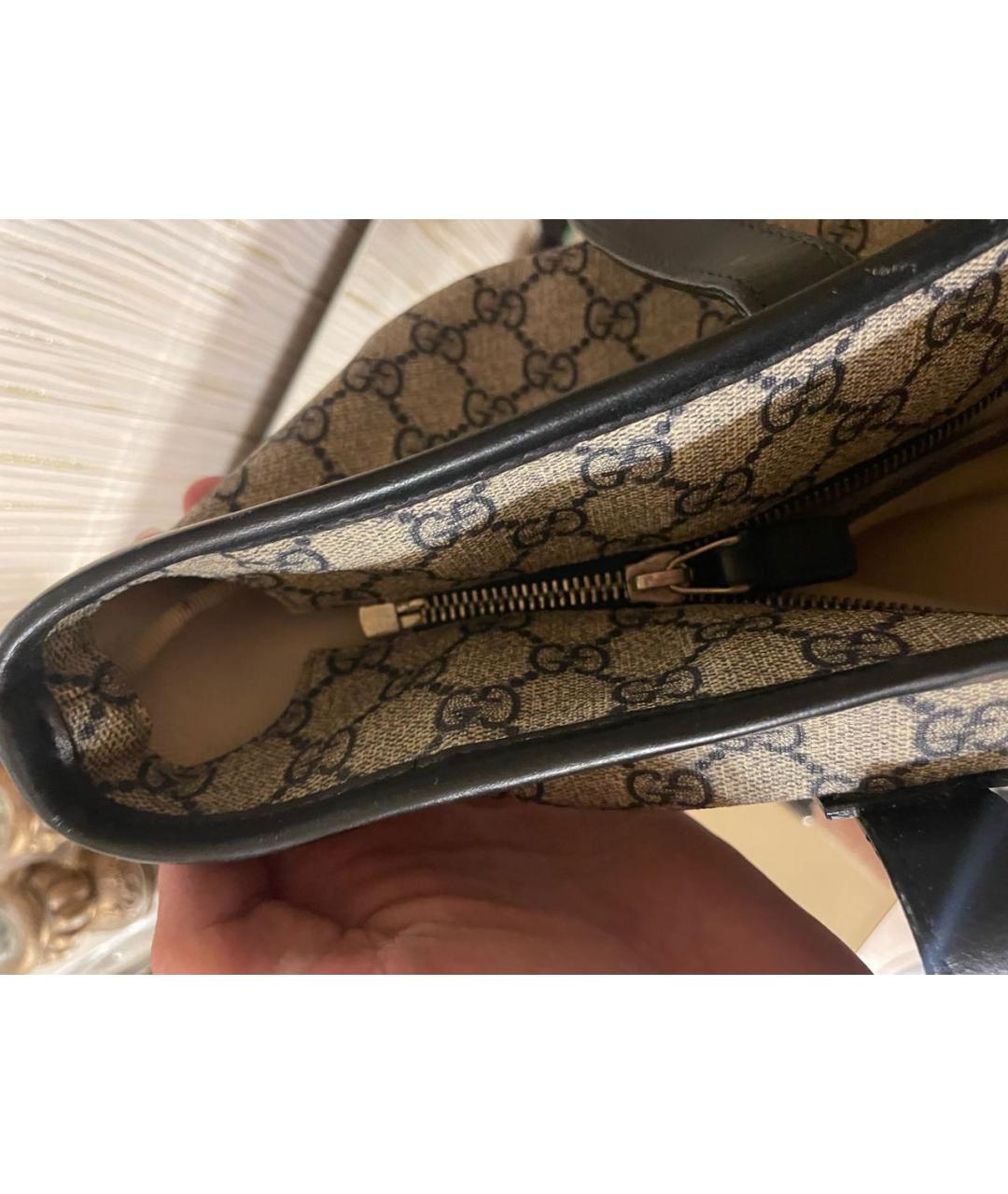 GUCCI Бежевая сумка через плечо из канвы, фото 7