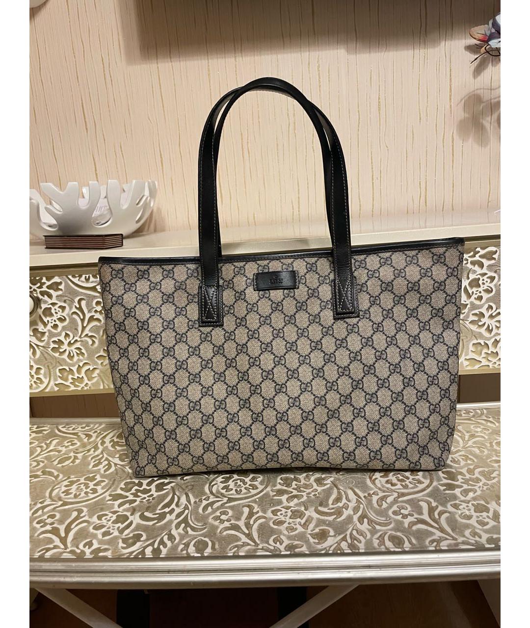GUCCI Бежевая сумка через плечо из канвы, фото 9