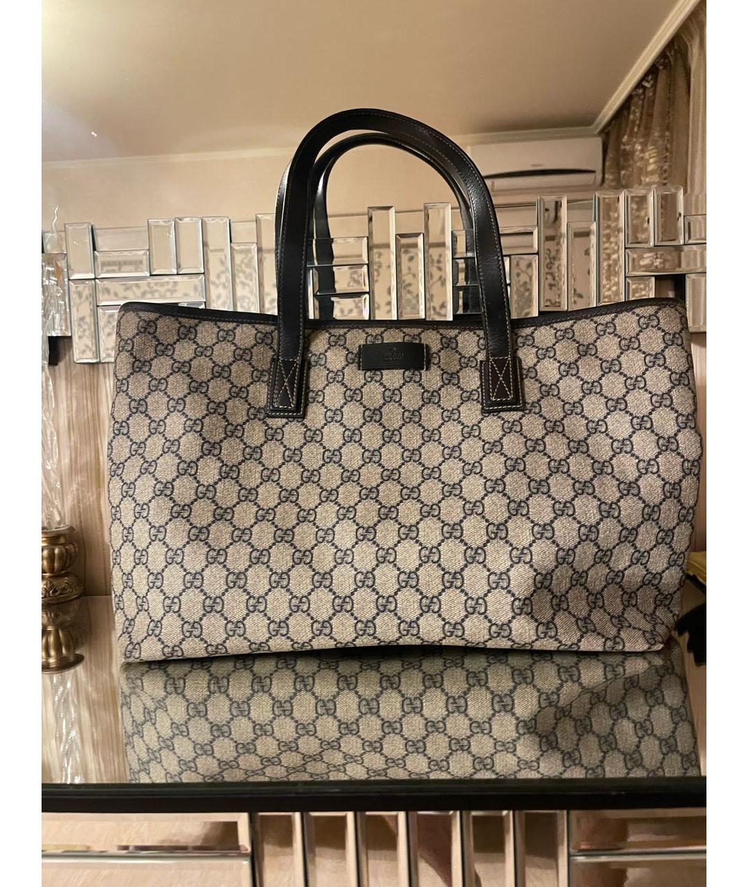 GUCCI Бежевая сумка через плечо из канвы, фото 2