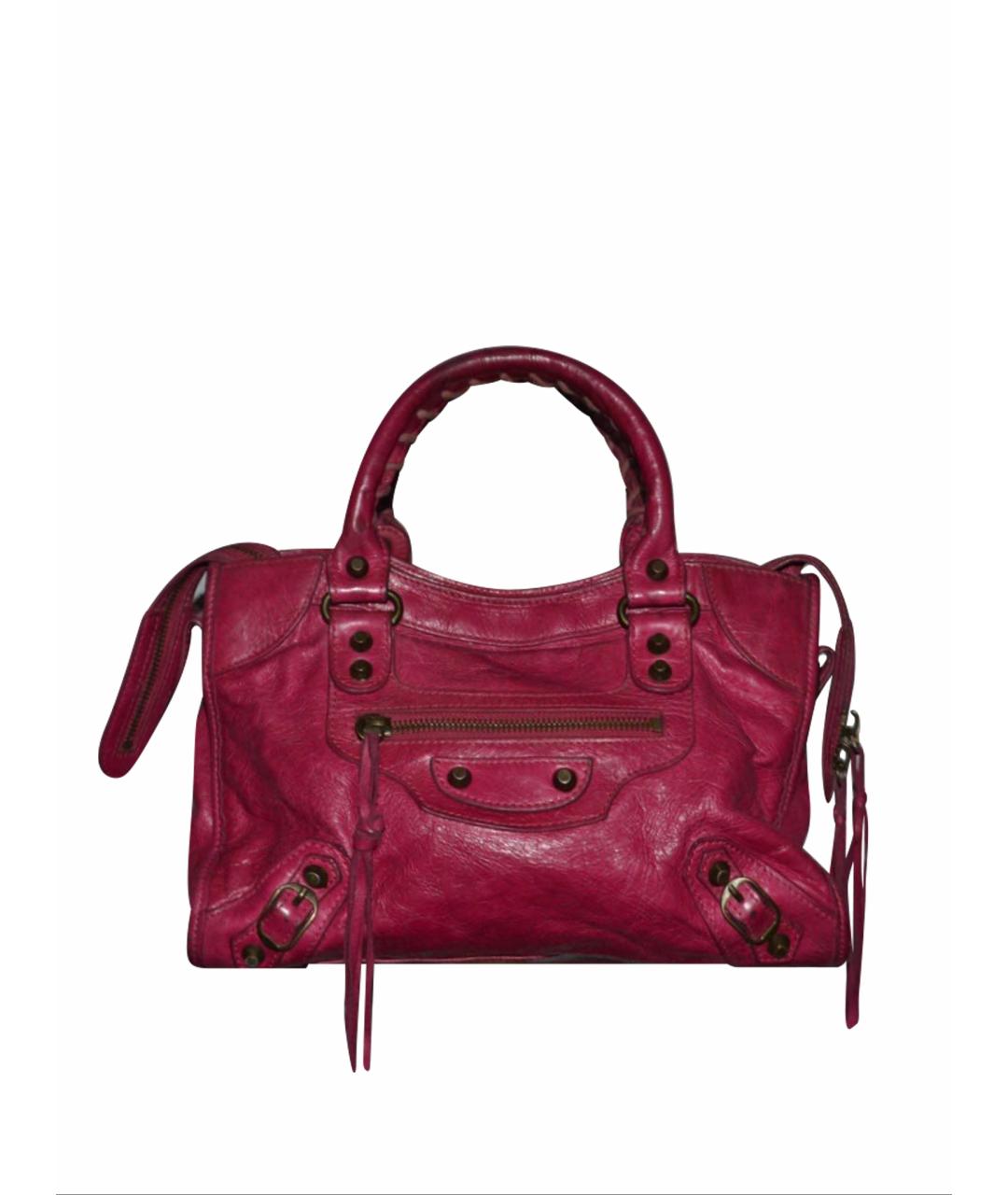 BALENCIAGA Розовая кожаная сумка с короткими ручками, фото 1