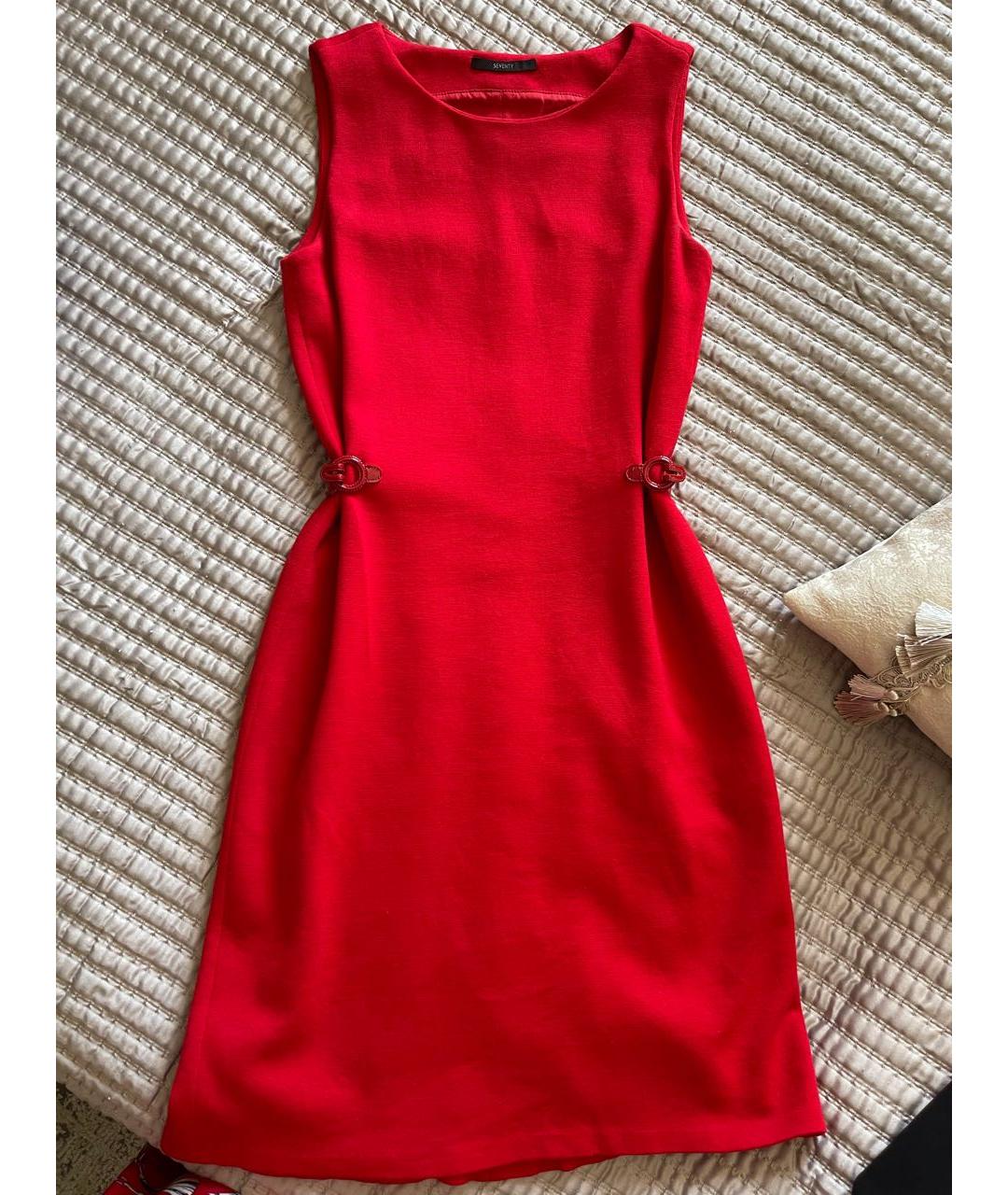 SEVENTY Красное шерстяное повседневное платье, фото 2