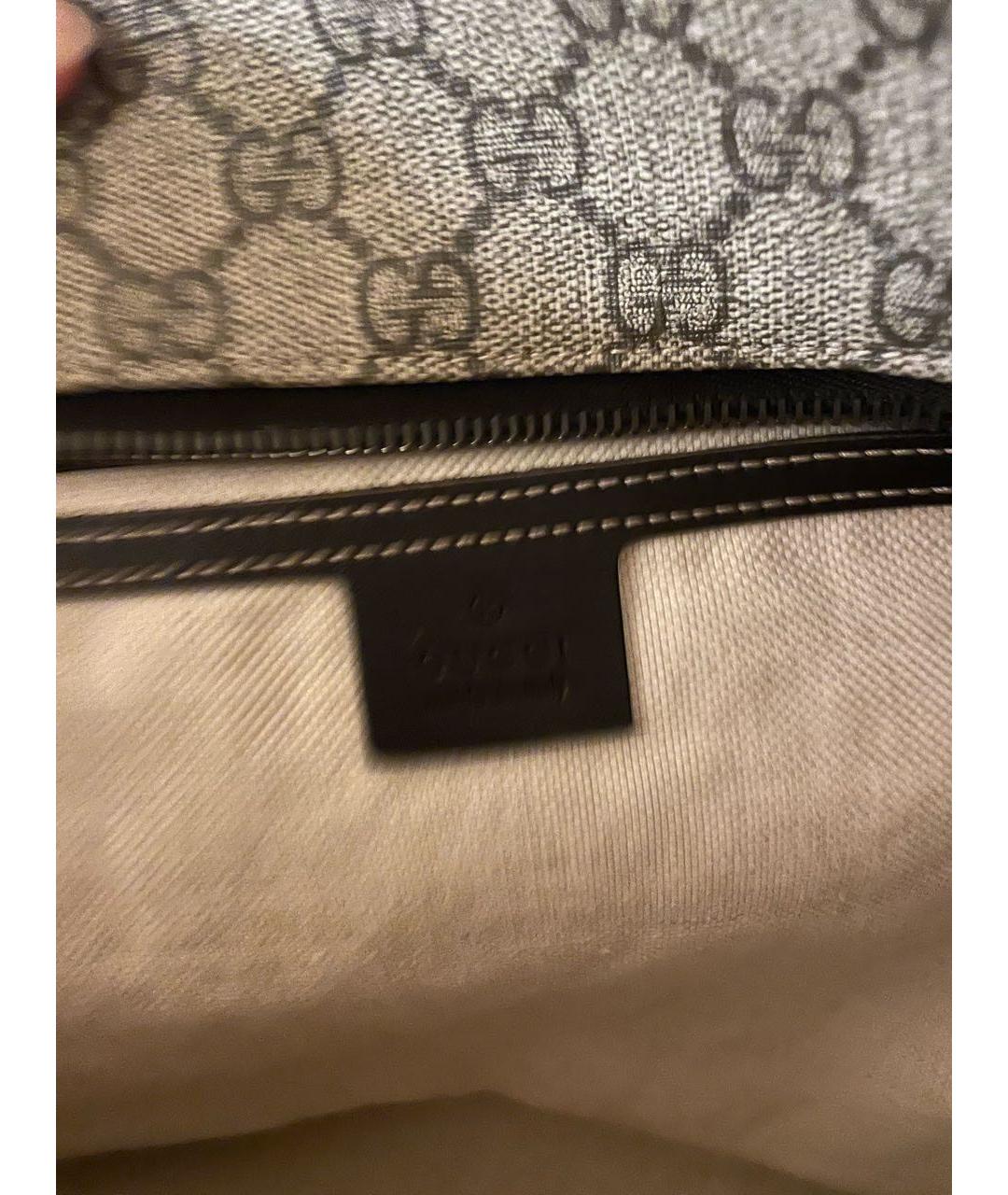 GUCCI Бежевая сумка тоут из канвы, фото 5