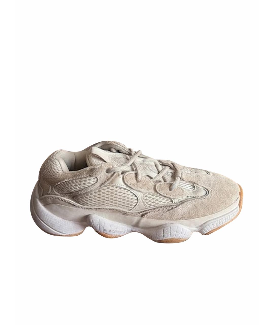ADIDAS YEEZY Бежевые замшевые кроссовки, фото 1