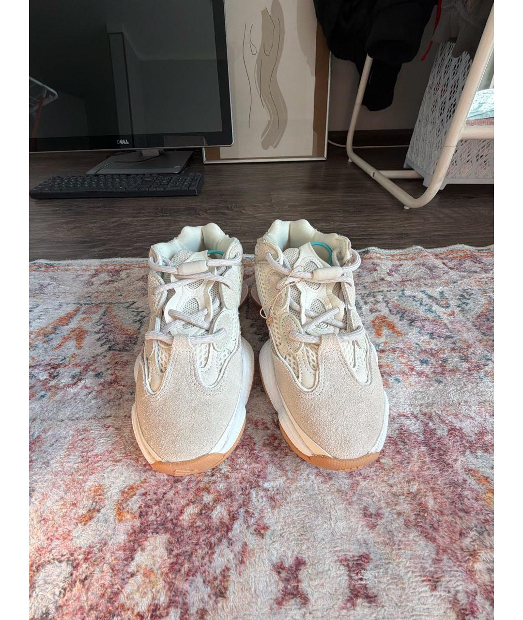 ADIDAS YEEZY Бежевые замшевые кроссовки, фото 2