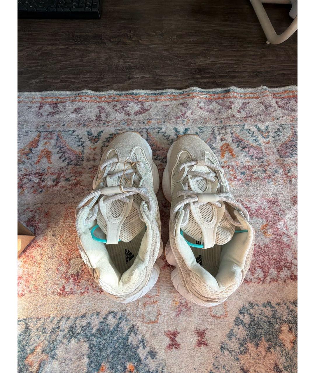 ADIDAS YEEZY Бежевые замшевые кроссовки, фото 3