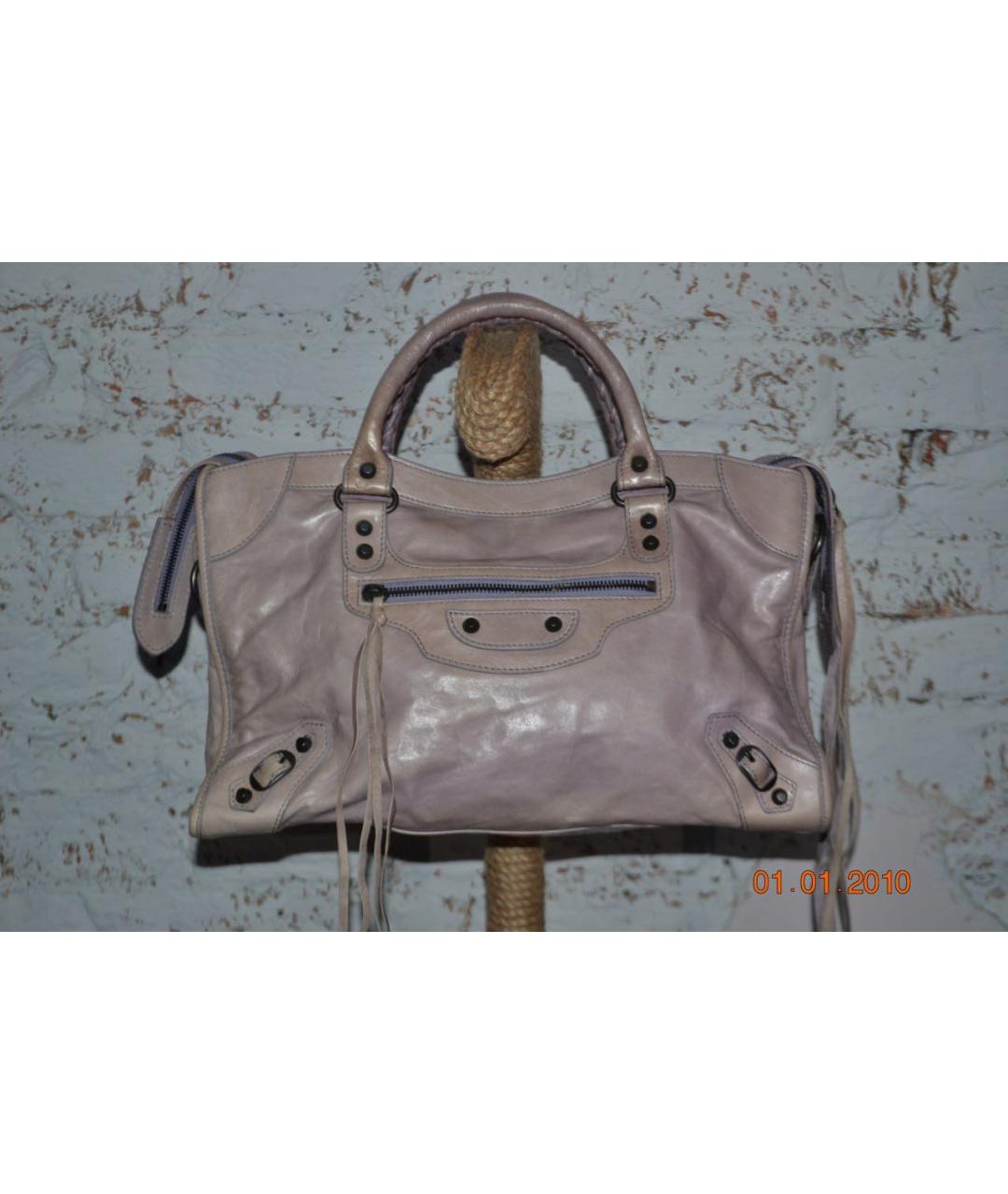 BALENCIAGA Фиолетовая кожаная сумка с короткими ручками, фото 5