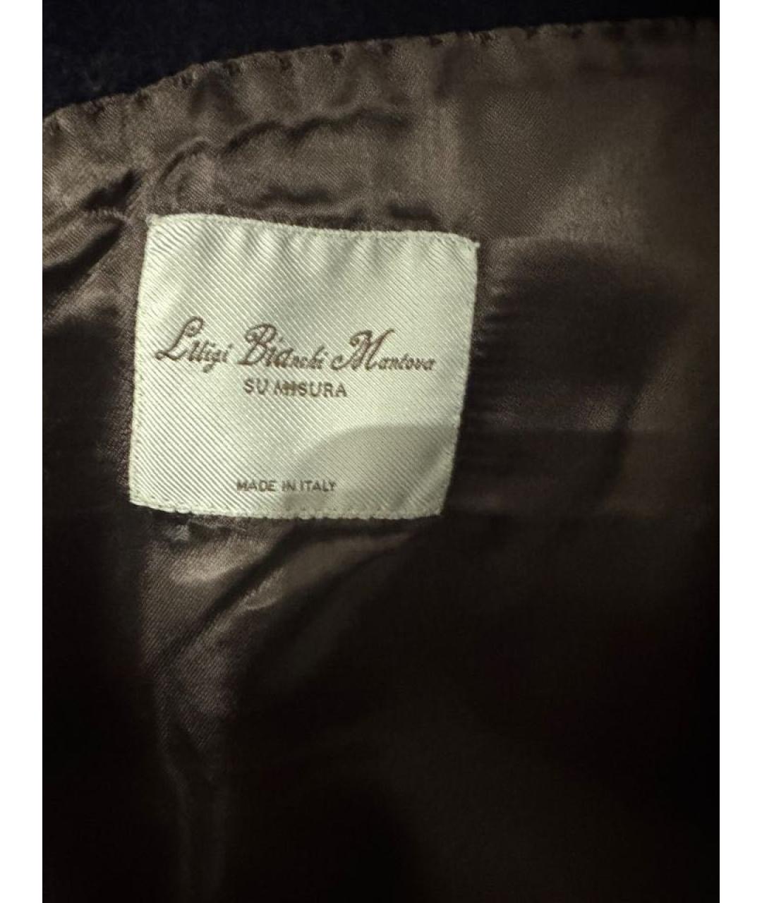 LORO PIANA Темно-синее шерстяное пальто, фото 4