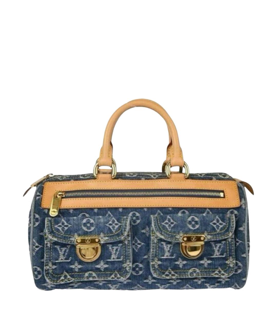 LOUIS VUITTON Синяя деним сумка с короткими ручками, фото 1