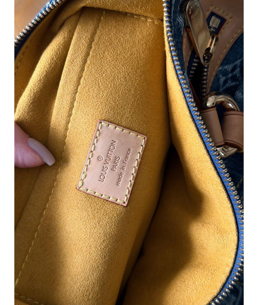 LOUIS VUITTON Синяя деним сумка с короткими ручками, фото 4