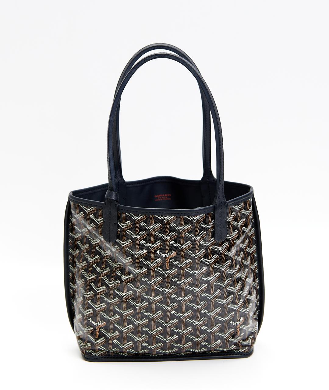 GOYARD Синяя сумка с короткими ручками из канвы, фото 3