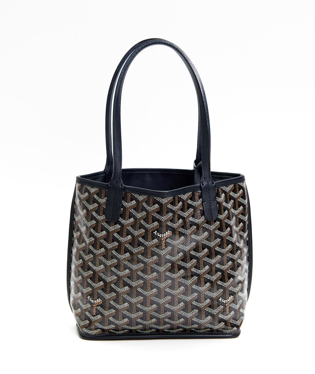 GOYARD Синяя сумка с короткими ручками из канвы, фото 5