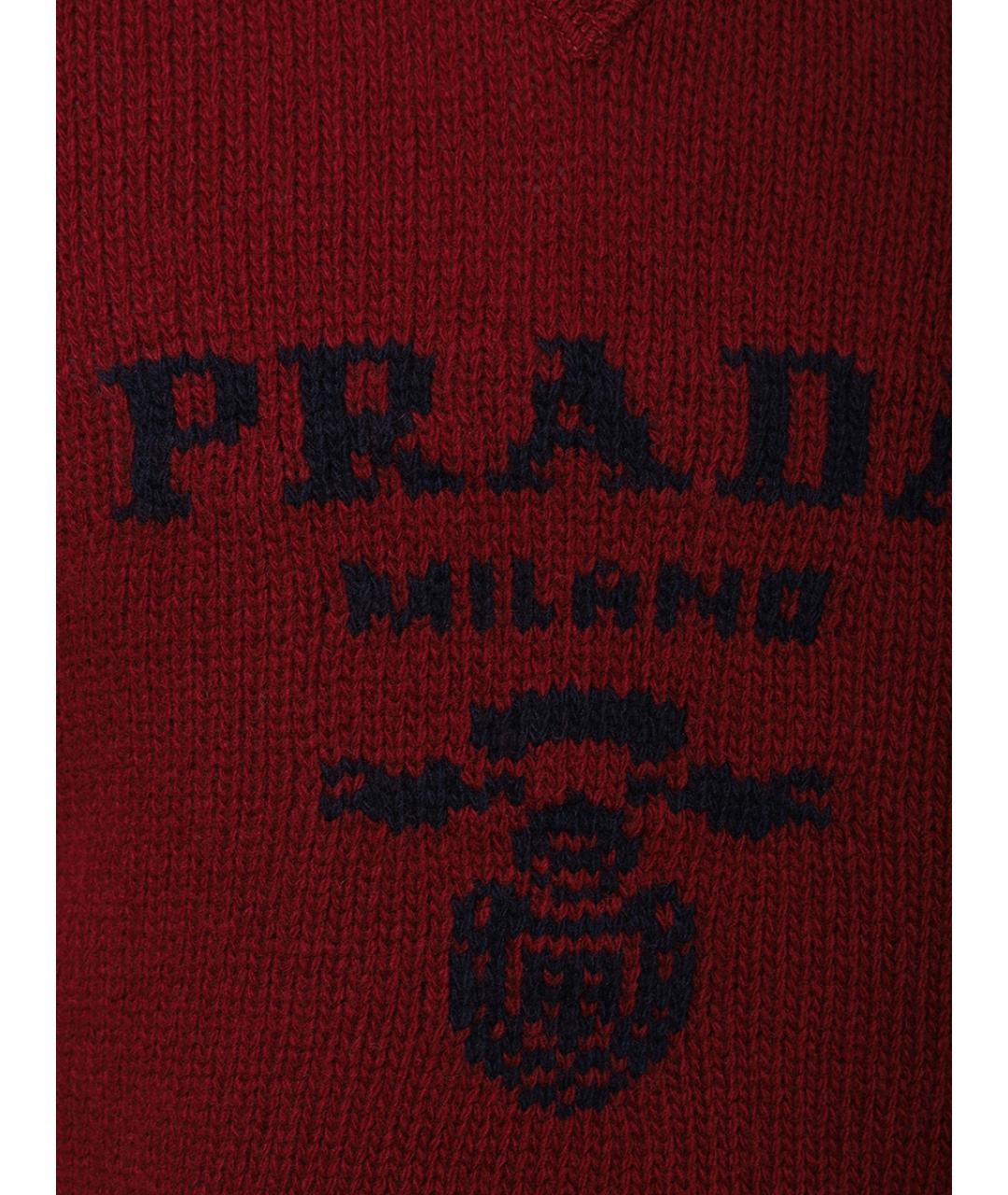 PRADA Бордовый кашемировый джемпер / свитер, фото 6