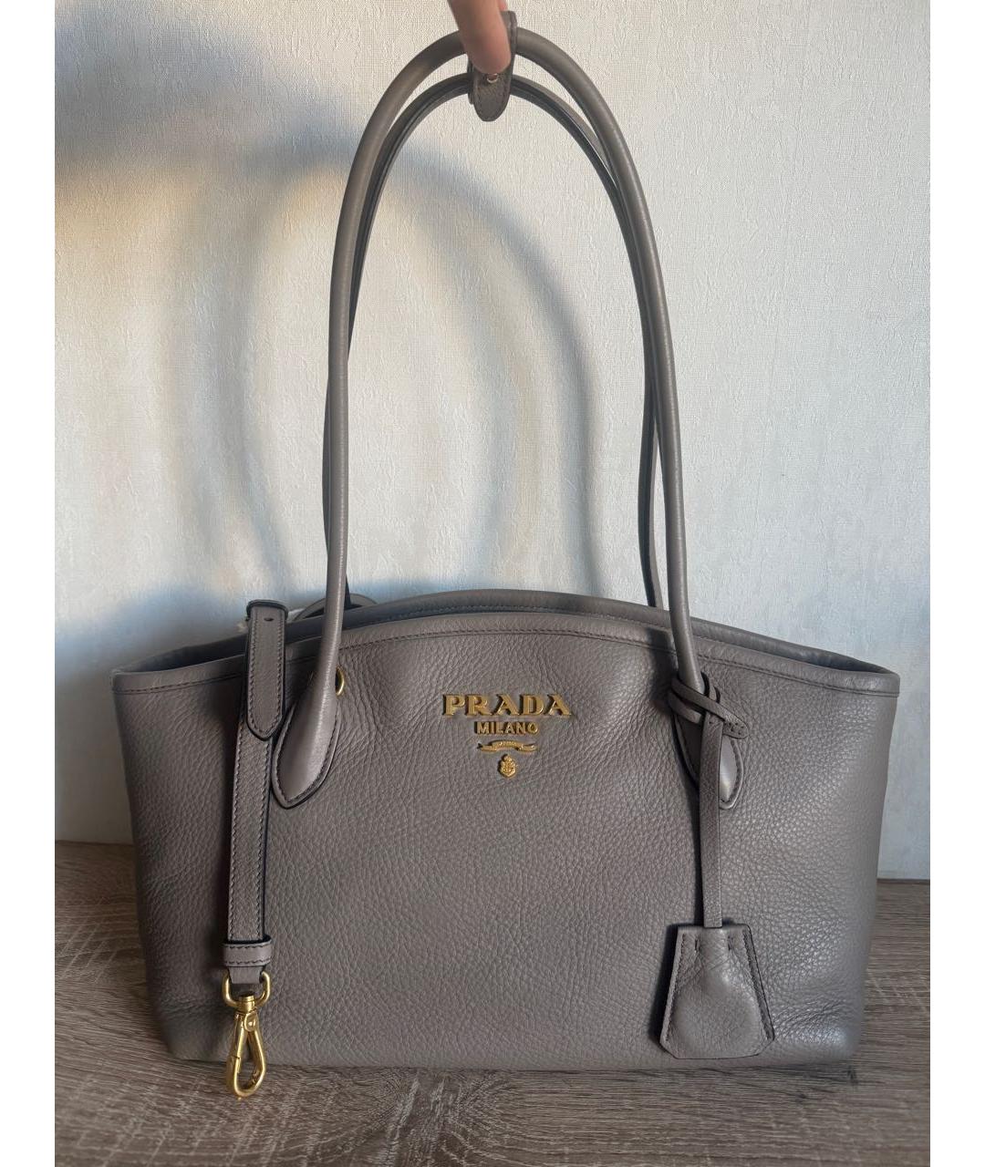 PRADA Кожаная сумка с короткими ручками, фото 9