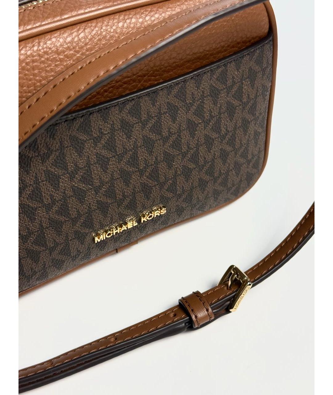 MICHAEL KORS Коричневая сумка через плечо из канвы, фото 6