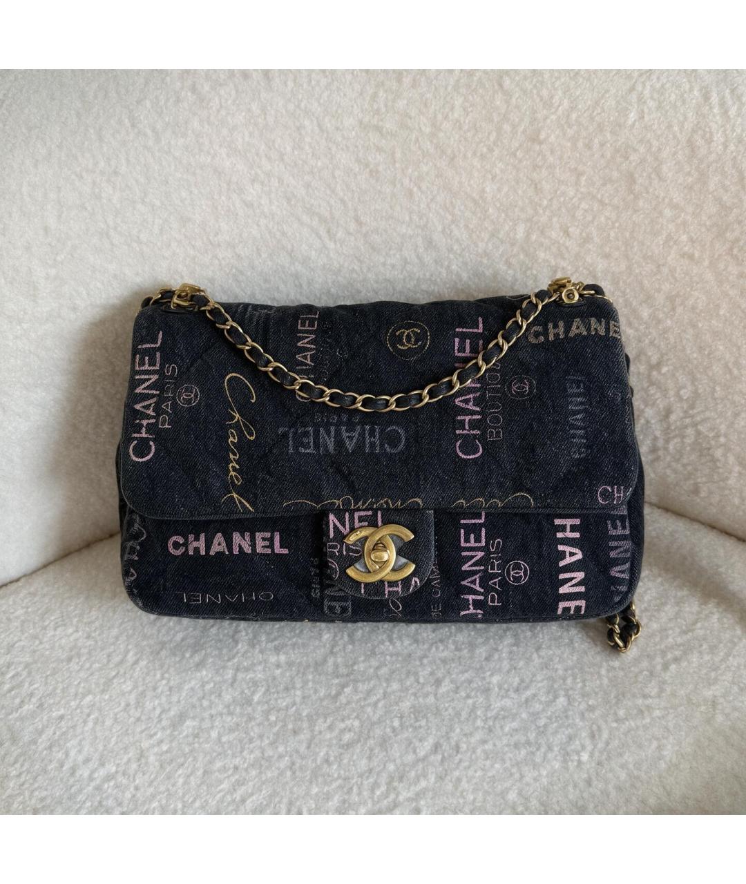 CHANEL Черная тканевая сумка через плечо, фото 5