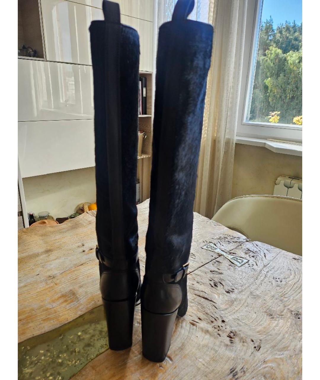 SAINT LAURENT Коричневые сапоги из экзотической кожи, фото 4