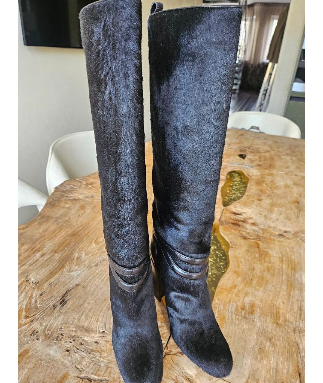SAINT LAURENT Коричневые сапоги из экзотической кожи, фото 2