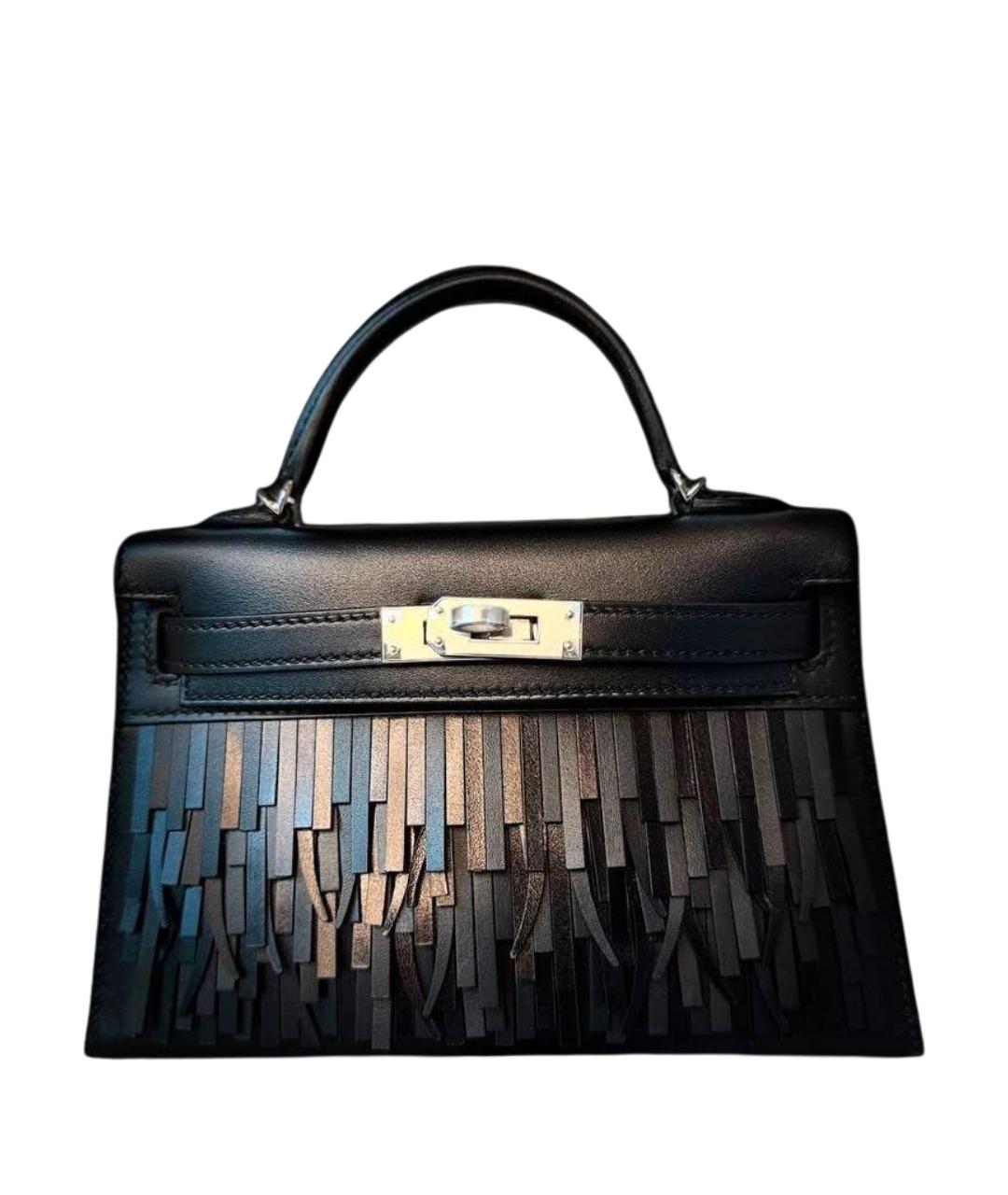 HERMES Черная кожаная сумка через плечо, фото 1