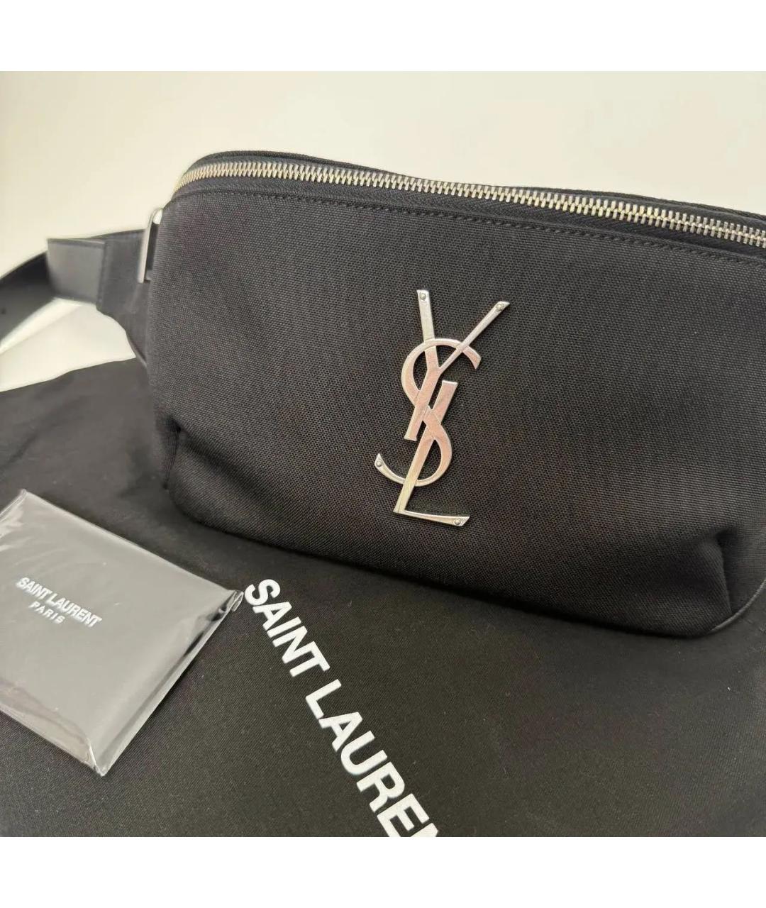 SAINT LAURENT Черная поясная сумка, фото 3