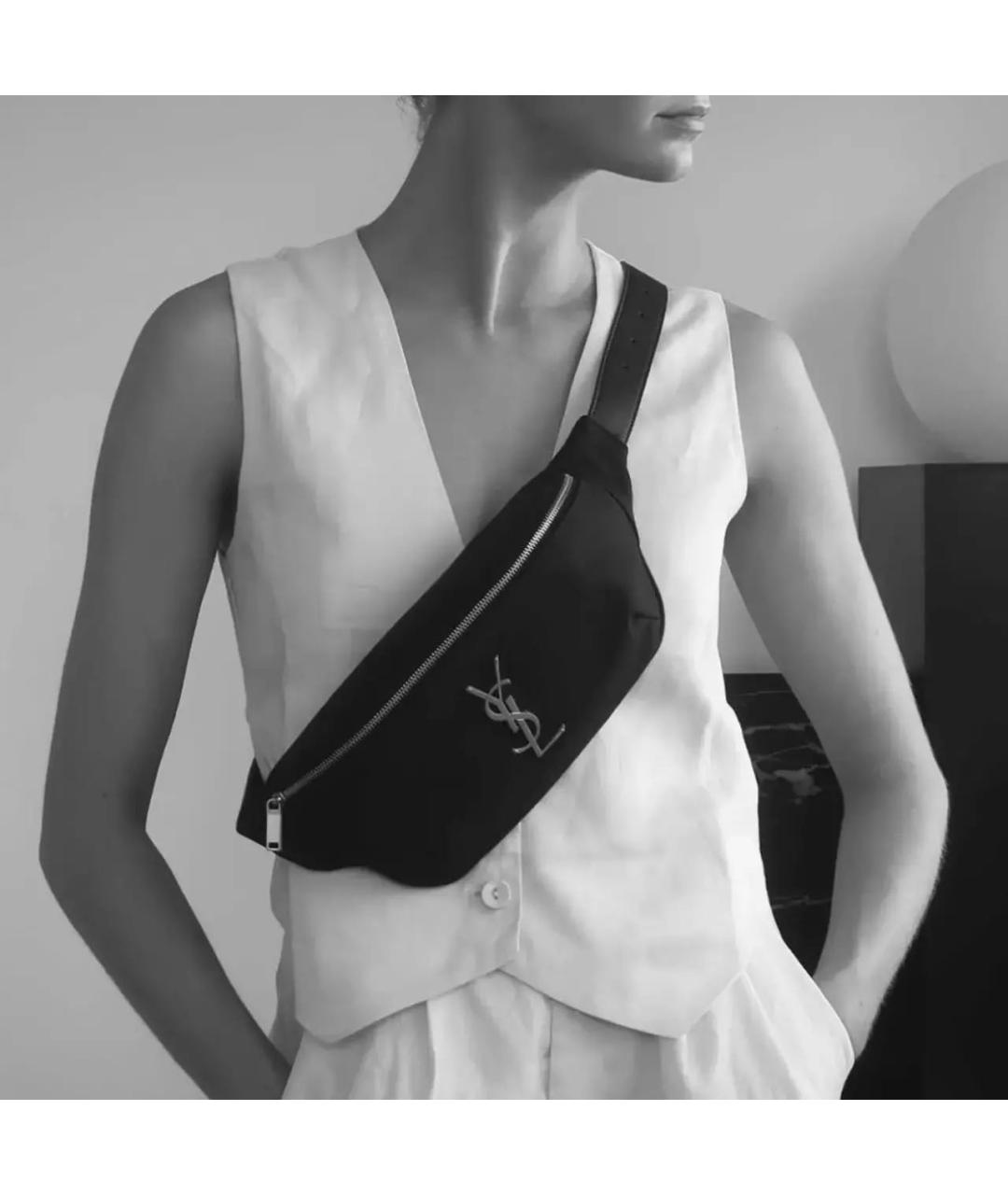 SAINT LAURENT Черная поясная сумка, фото 4