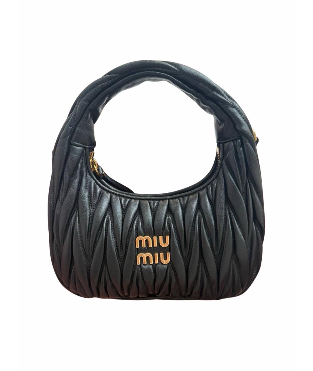 MIU MIU Черная кожаная сумка с короткими ручками, фото 1