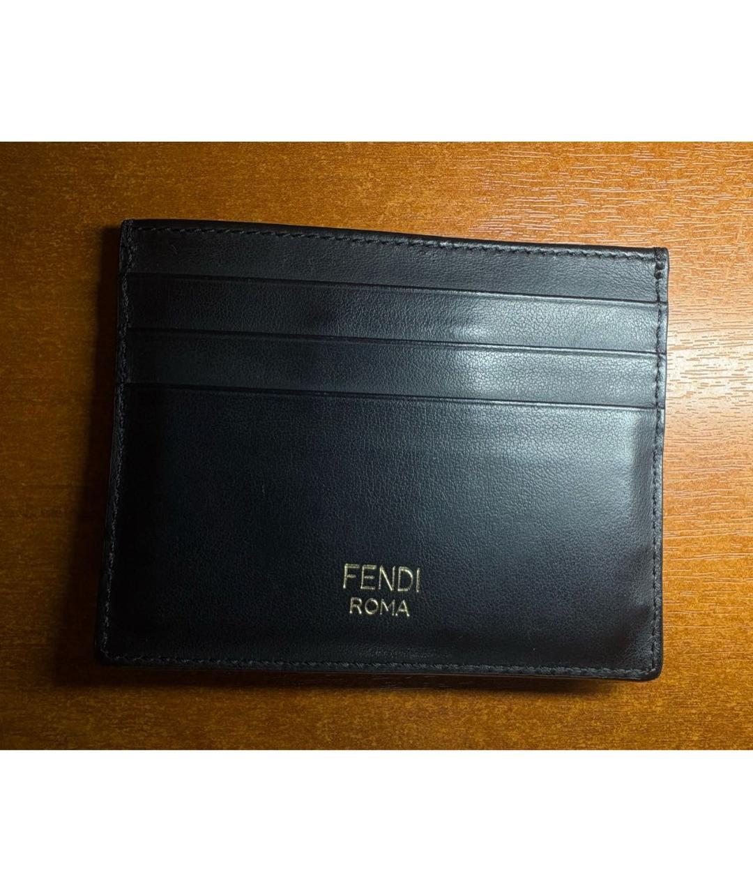 FENDI Хаки кожаный кардхолдер, фото 2