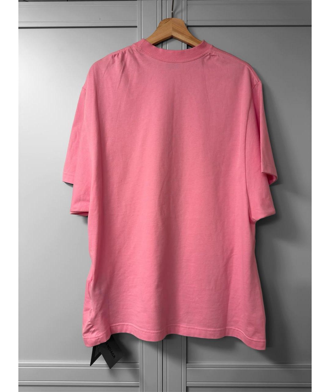 BALENCIAGA Розовая хлопковая футболка, фото 2