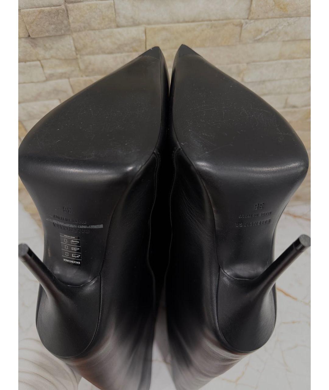 BALENCIAGA Черные кожаные сапоги, фото 4