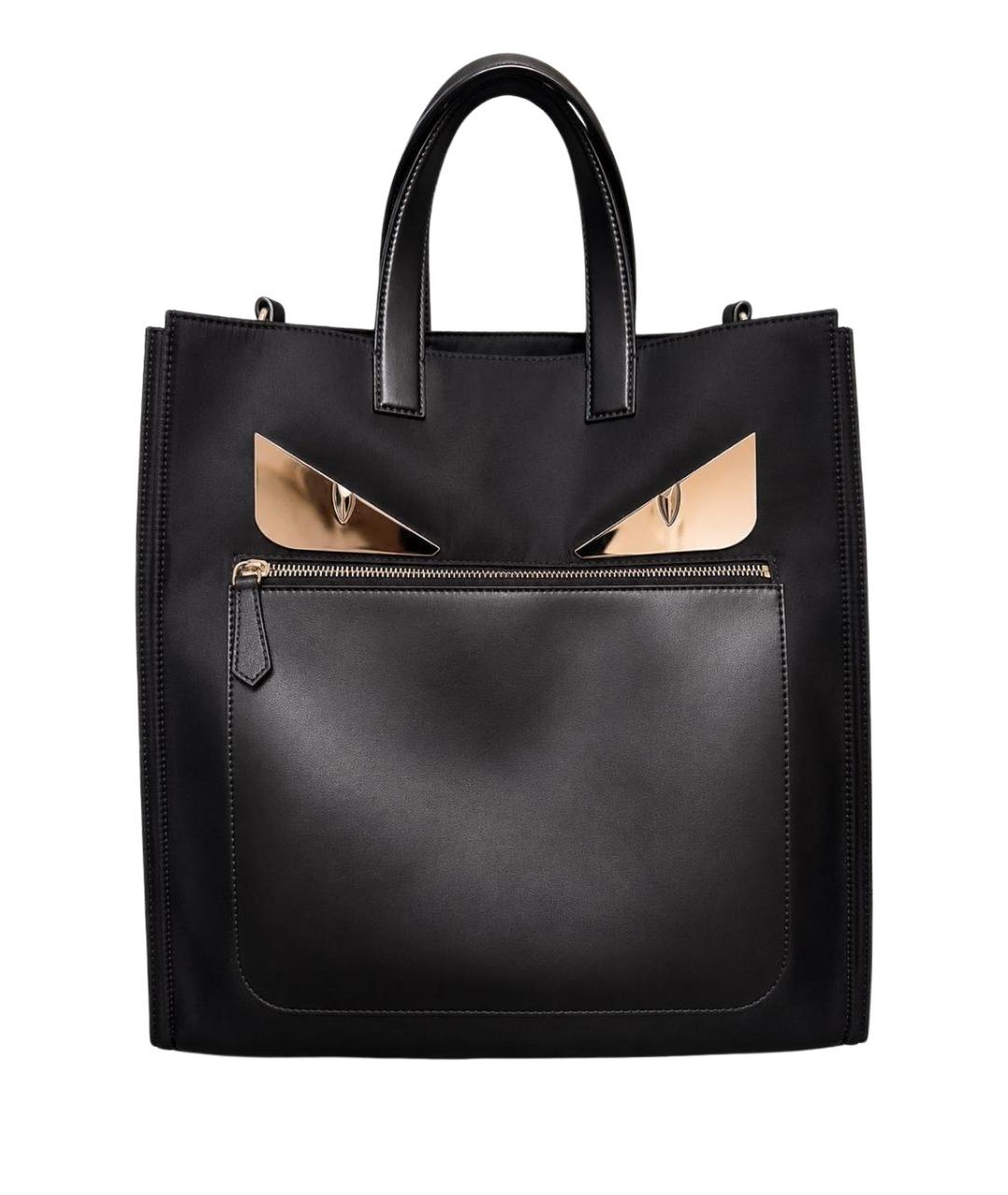 FENDI Черная нейлоновая сумка тоут, фото 1