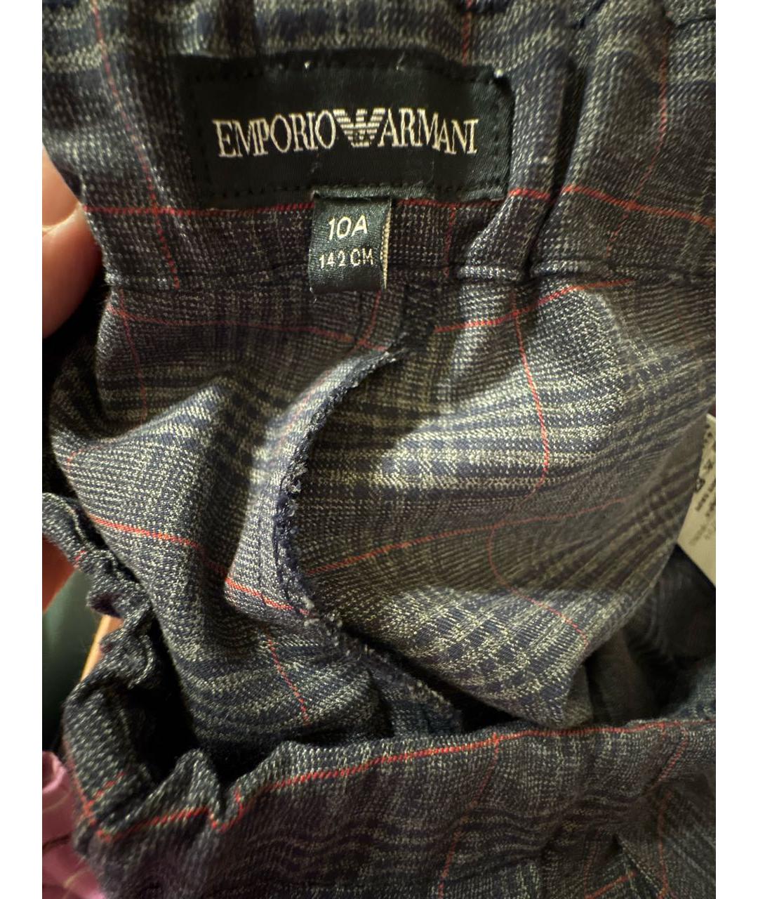 EMPORIO ARMANI Антрацитовые полиэстеровые брюки и шорты, фото 4