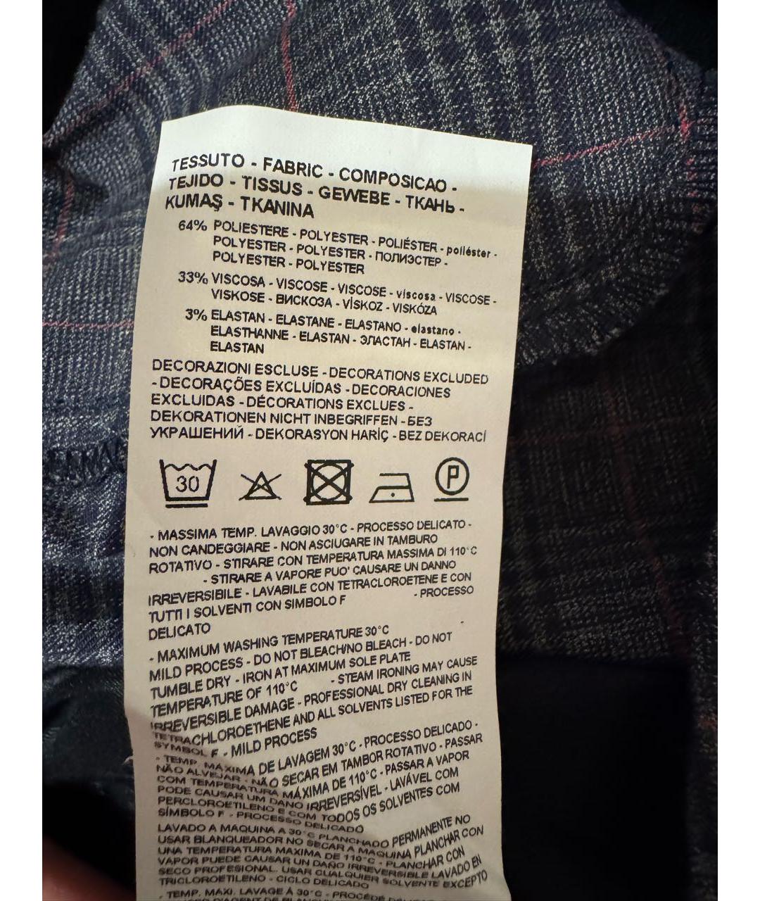EMPORIO ARMANI Антрацитовые полиэстеровые брюки и шорты, фото 6