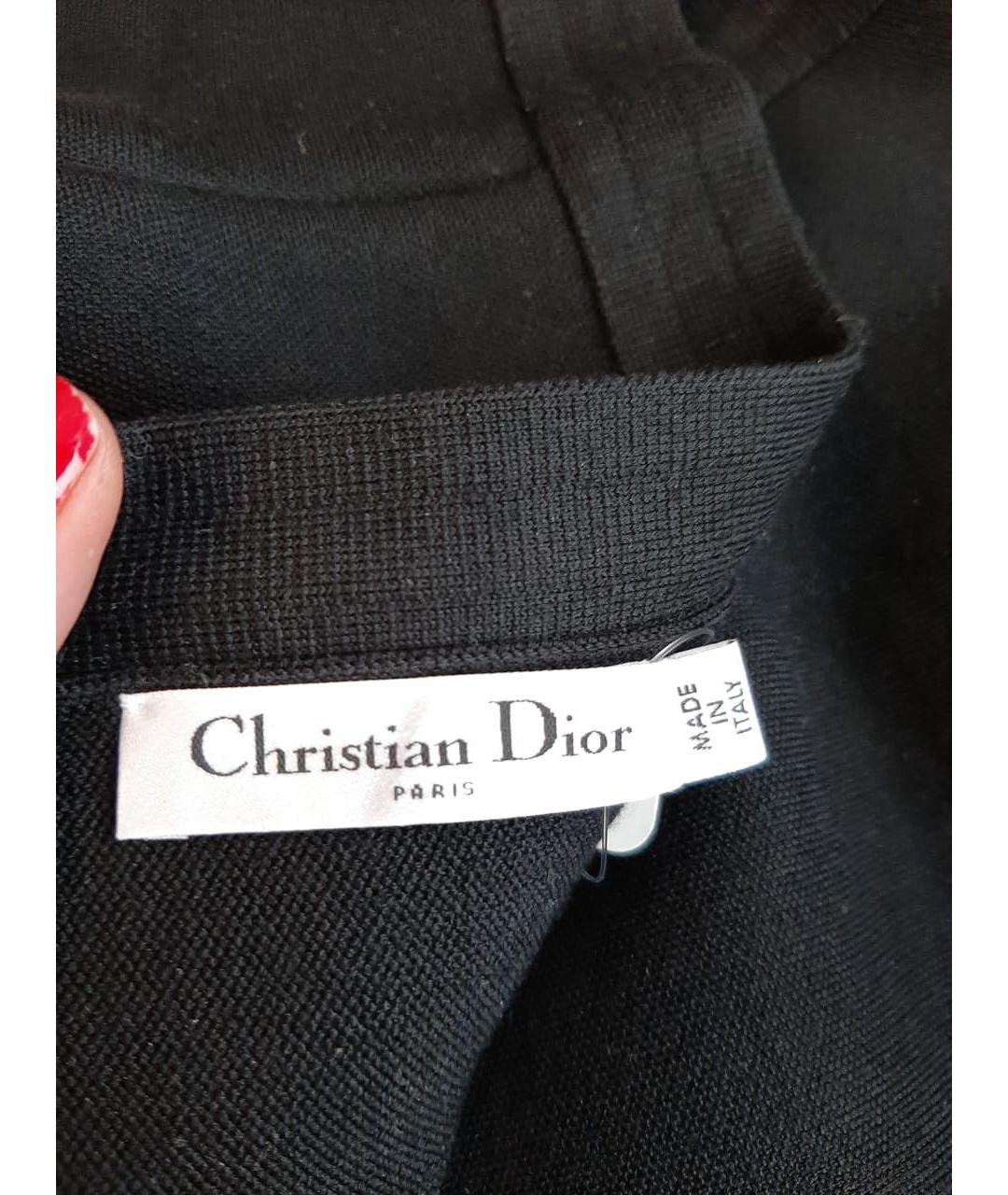 CHRISTIAN DIOR Черная шерстяная юбка миди, фото 3