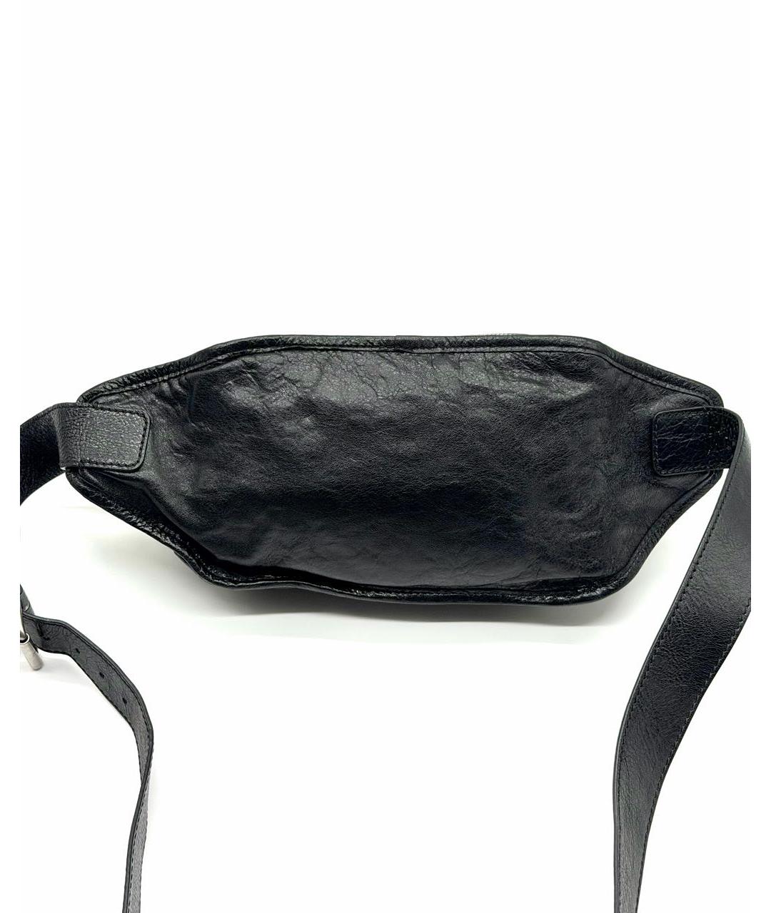 BALENCIAGA Черная кожаная поясная сумка, фото 3