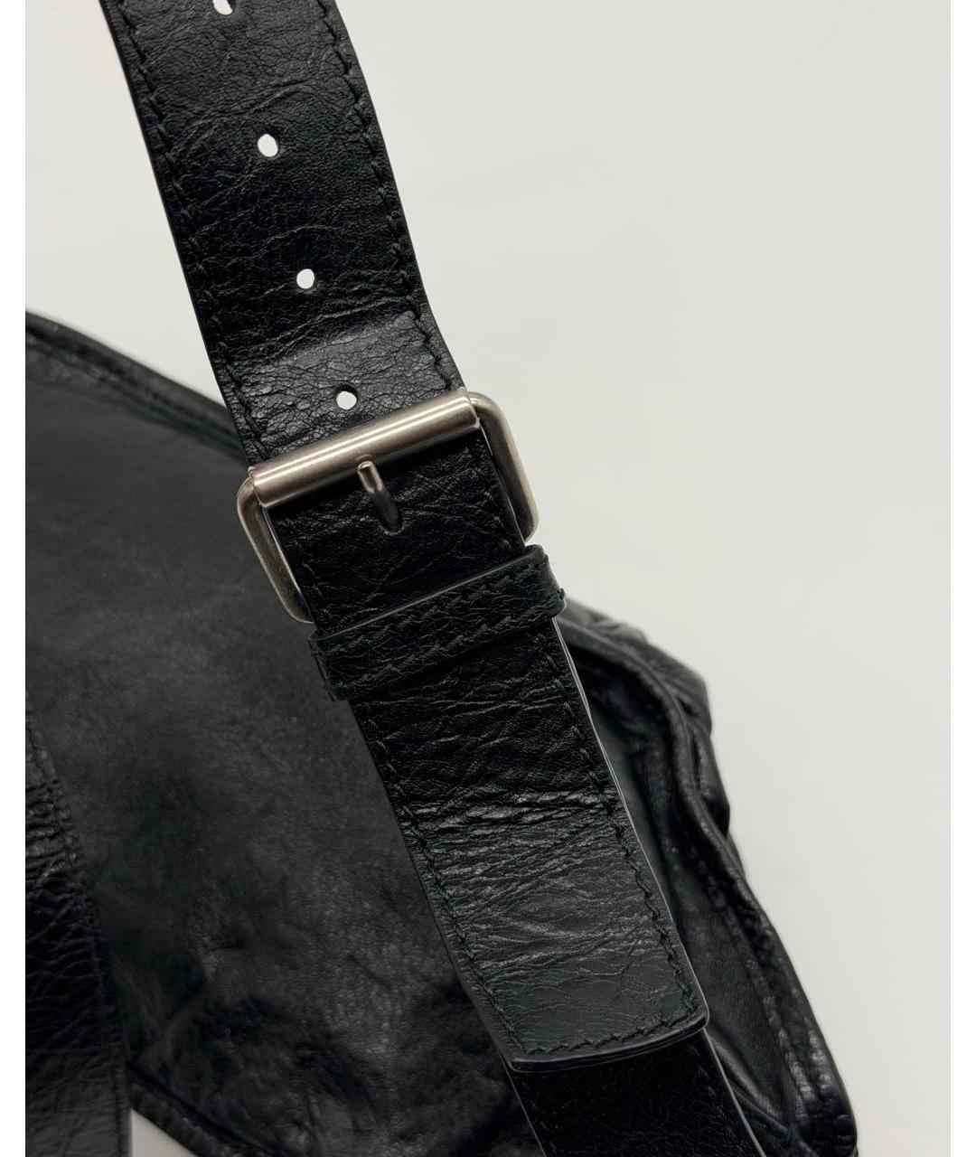 BALENCIAGA Черная кожаная поясная сумка, фото 8