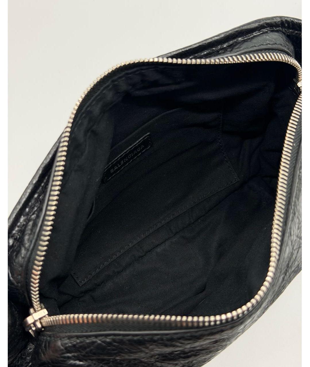 BALENCIAGA Черная кожаная поясная сумка, фото 6