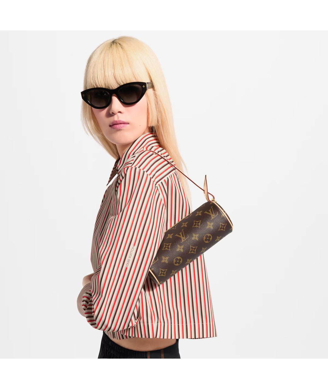 LOUIS VUITTON Коричневая сумка с короткими ручками из канвы, фото 6