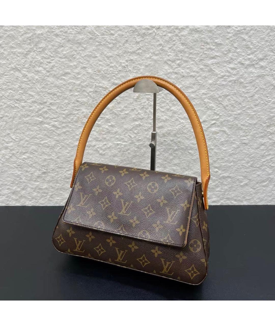 LOUIS VUITTON Коричневая сумка с короткими ручками из канвы, фото 8