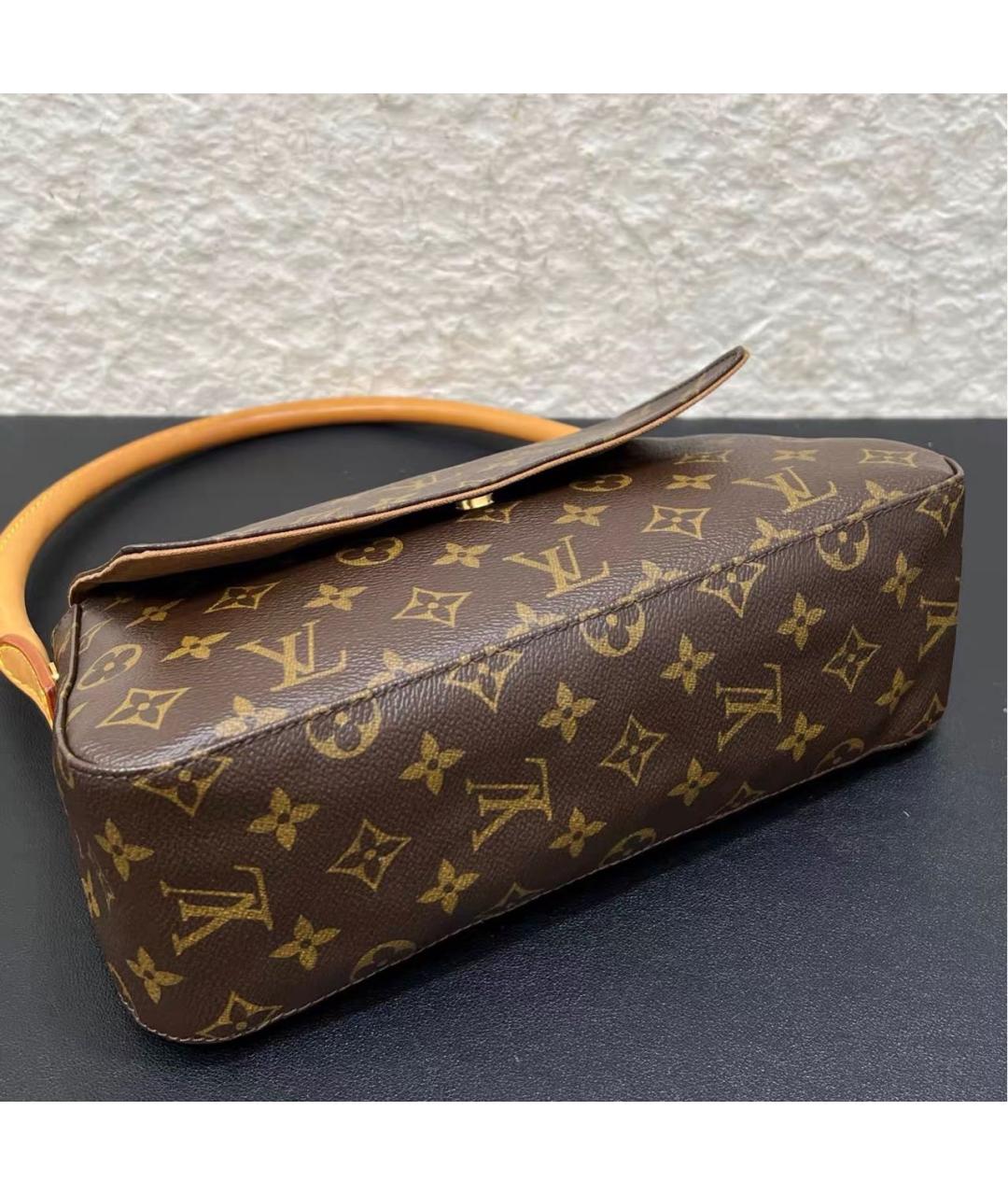 LOUIS VUITTON Коричневая сумка с короткими ручками из канвы, фото 5