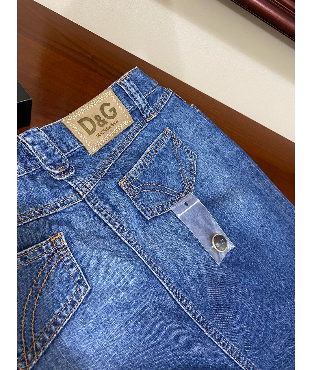 DOLCE&GABBANA Голубая деним юбка миди, фото 8