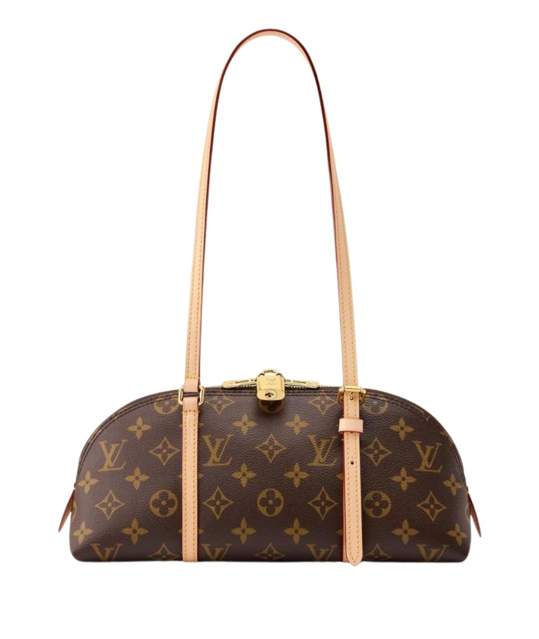LOUIS VUITTON Коричневая сумка с короткими ручками из канвы, фото 1