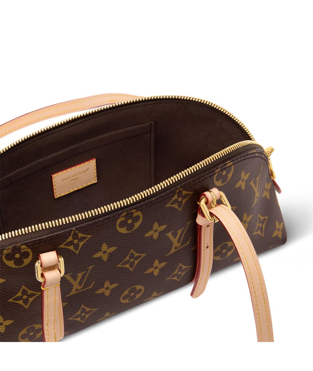LOUIS VUITTON Коричневая сумка с короткими ручками из канвы, фото 4